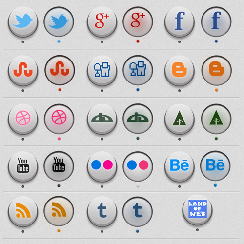 Social Icons - 3D buttons