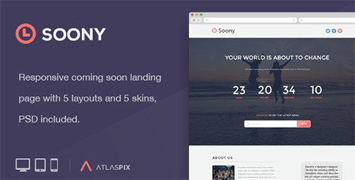 ThemeForest - Soony - Multipurpose Coming Soon Page - RIP