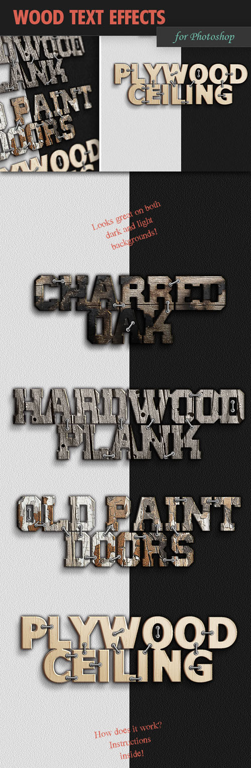 Designtnt - Wood PS Text Effects