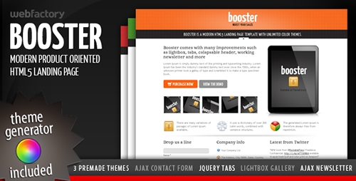 ThemeForest - Booster - Product Focused HTML5 Landing Page - FULL