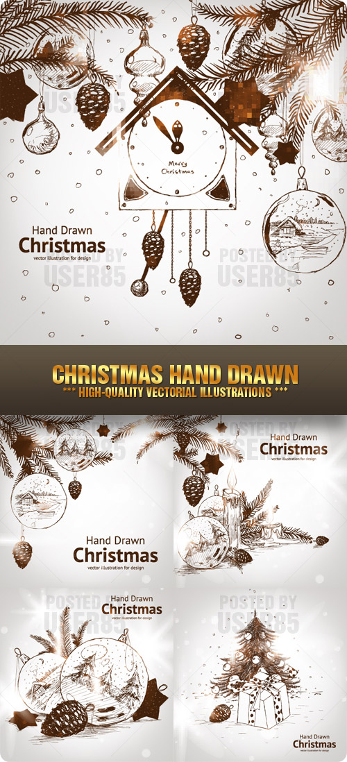 Stock Vector - Christmas Hand Drawn