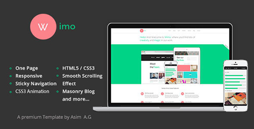 ThemeForest - Wimo - One Page Responsive HTML Template - RIP