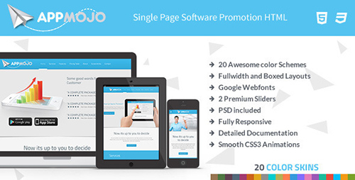 ThemeForest - App Mojo - Single Page Software Promotion HTML - RIP