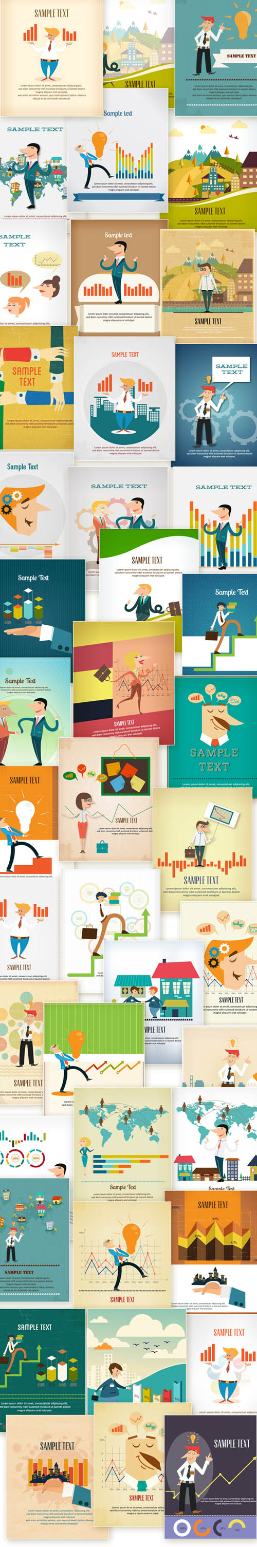 40 Business Vector Illustrations, 43xEPS