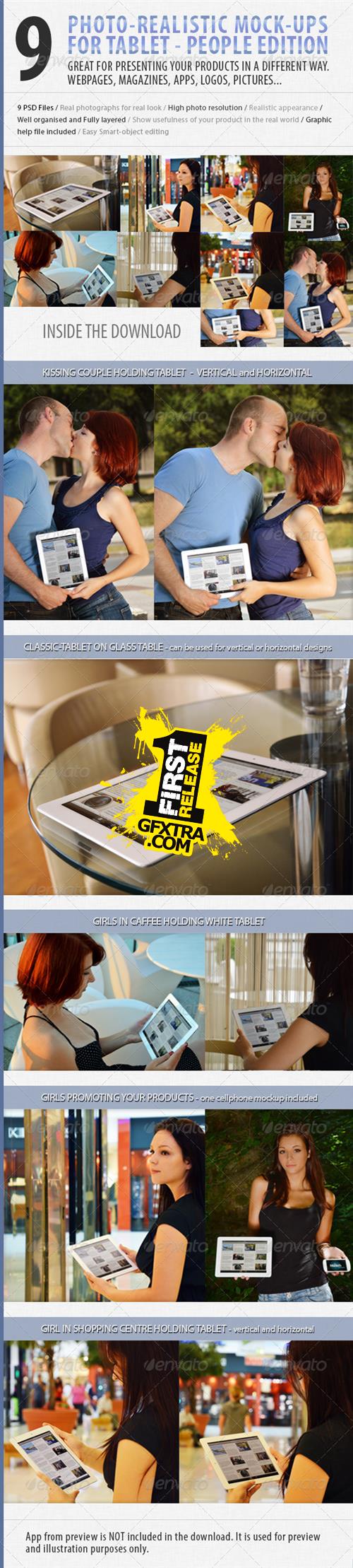 GraphicRiver - 9 photo Tablet mock-ups: People edition