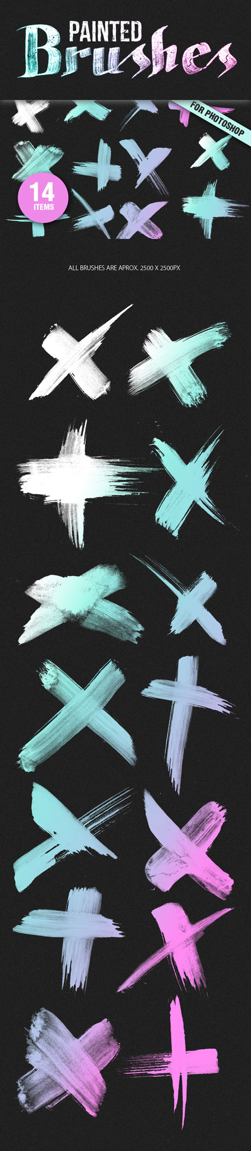 Designtnt - Painted Crosses PS Brushes