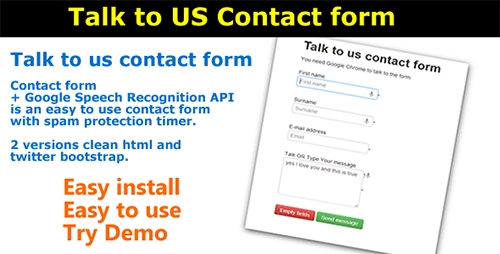 CodeCanyon - Talk to Us contact form Speech Recognition v1.0