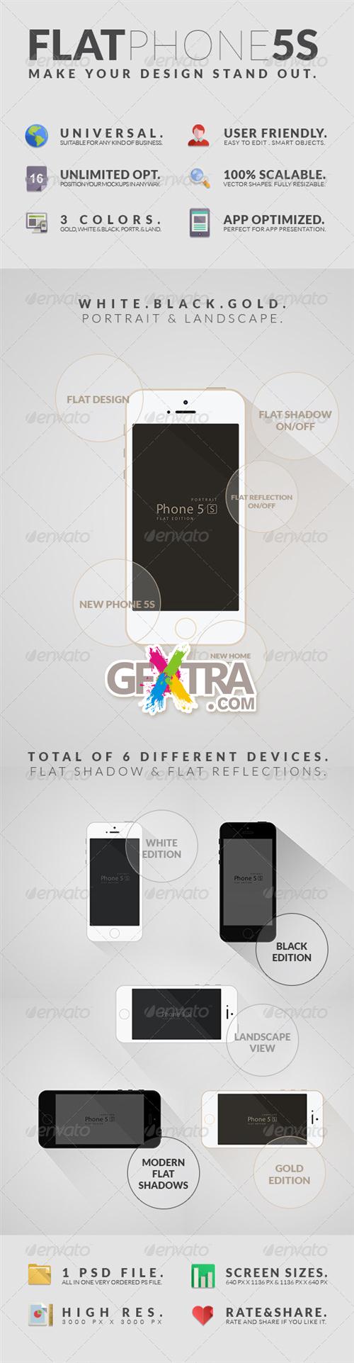 GraphicRiver - Flat Phone 5S Mockups