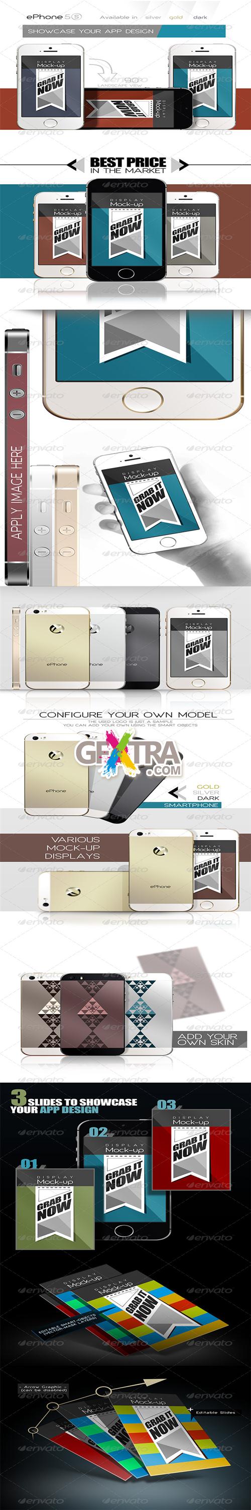 GraphicRiver - ePhone 5s MockUps Display/Skin 3 colors Front&back