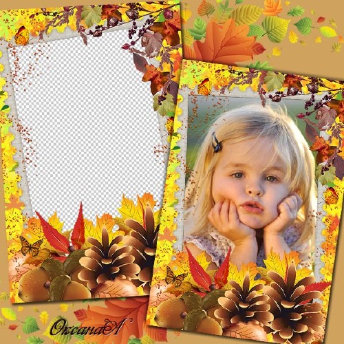 Photo Frame - Autumn leaves swirl and fall