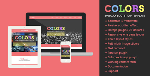 ThemeForest - Colors - Paralax Bootstrap HTML5 Template - RIP