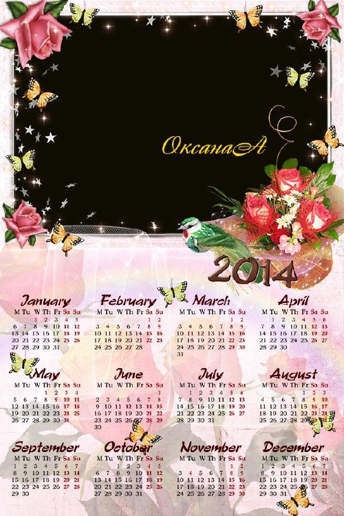 Calendar for 2013 and 2014 - Parhanie butterflies