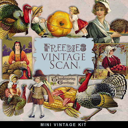 Scrap-kit - Vintage Thanksgiving Day Vignettes