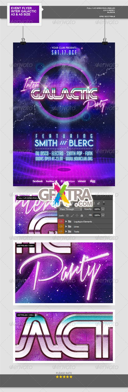 GraphicRiver - 80's Style Flyer/Poster: Inter Galactic Party