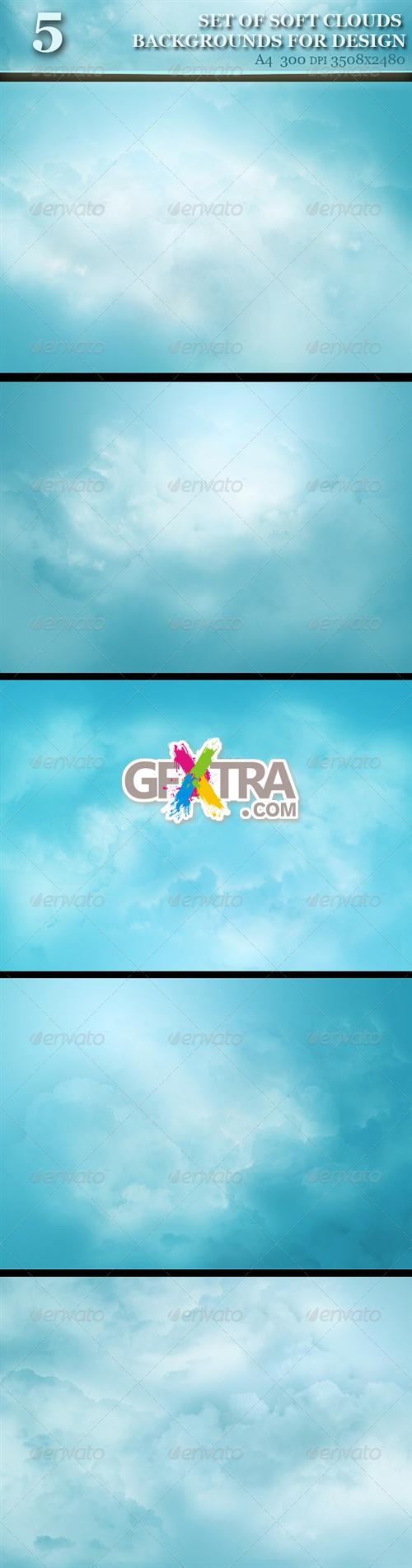 GraphicRiver - Set of Soft Clouds Backgrounds for Design.