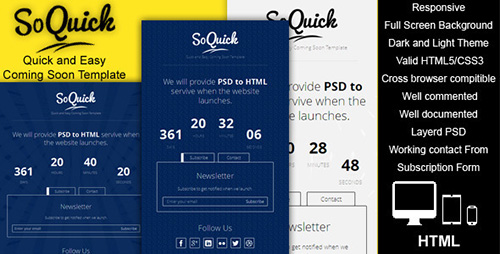 ThemeForest - SoQuick - Quick and Easy Coming Soon Template - RIP
