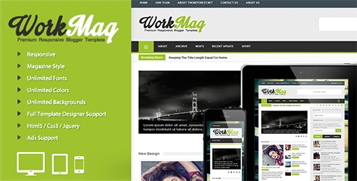 ThemeForest - Workmag - Responsive Multipurpose Blogger Template