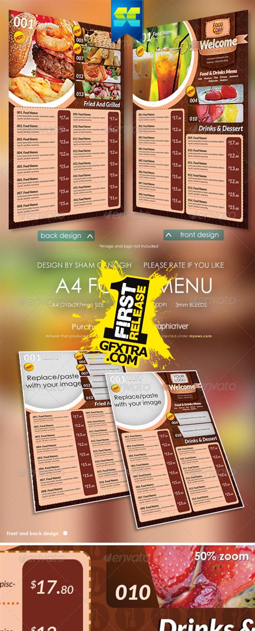 GraphicRiver - A4 Size Restaurant Menu