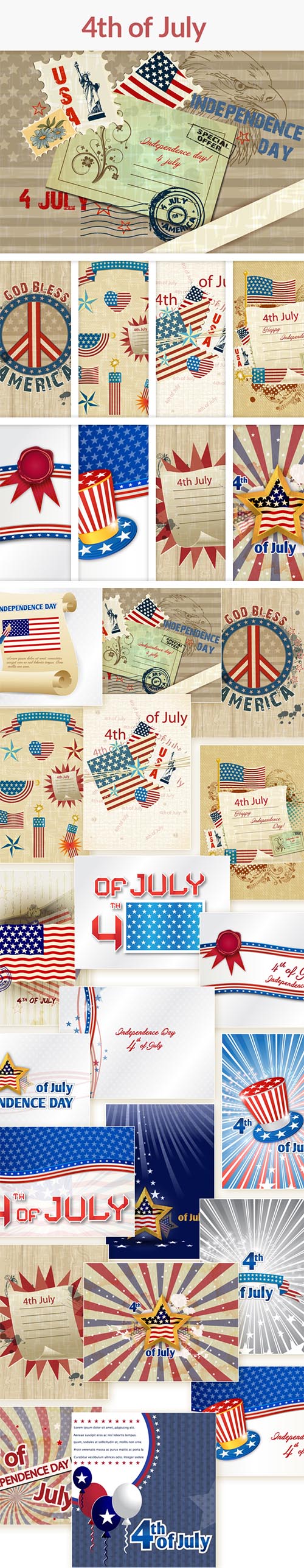 20 4th of July Vector Illustrations