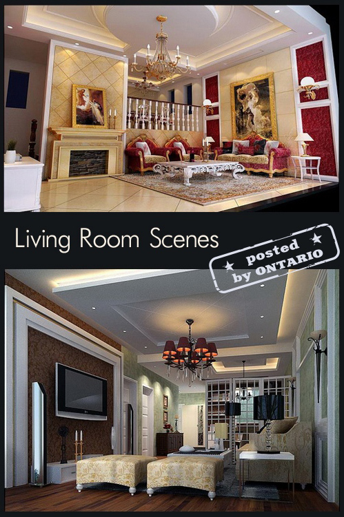 Living room Interiors Scenes for 3ds Max, part 12