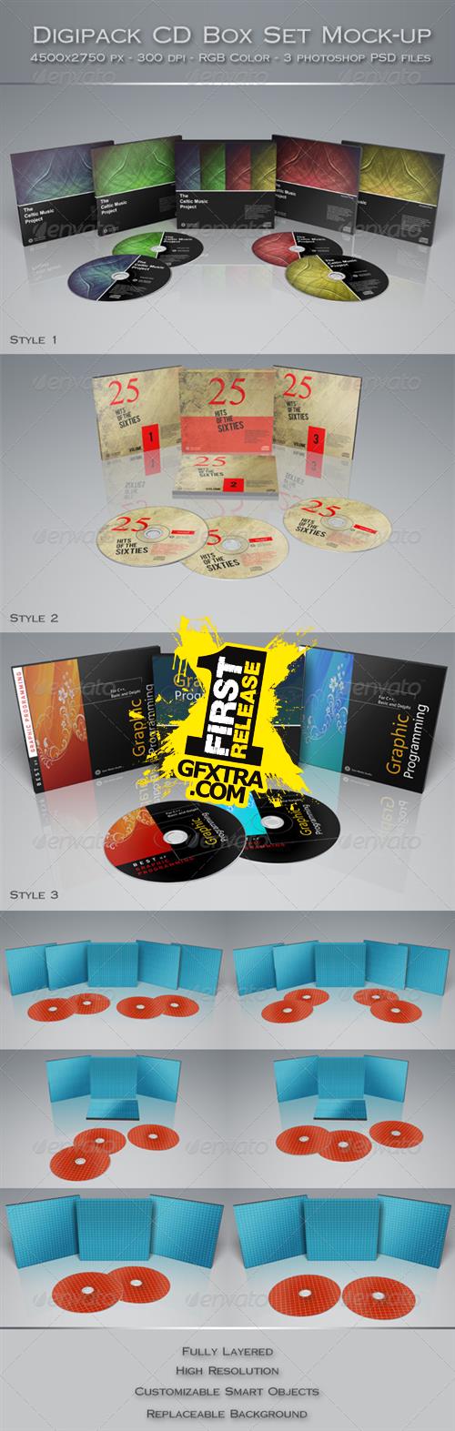 GraphicRiver - Digipak CD Box Set Mock-Up