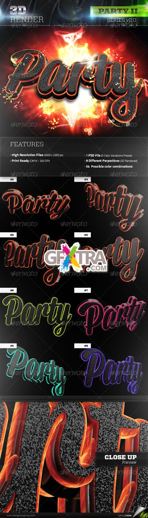 GraphicRiver - 3D Party Lava Text