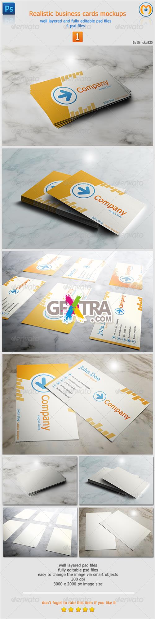 GraphicRiver - Realistic Business Card Mockups V.1