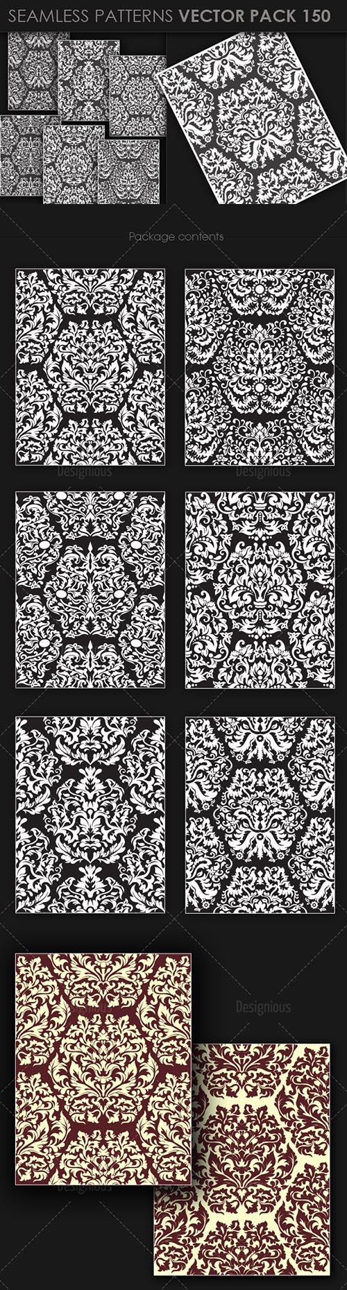 Seamless Patterns Vector Pack 150