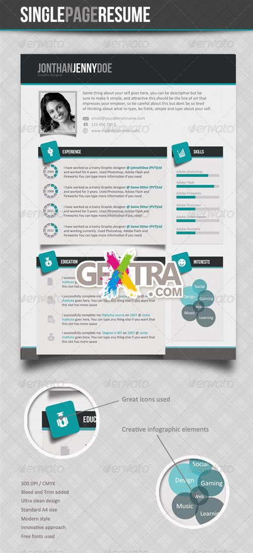 GraphicRiver - Clean Single page Resume