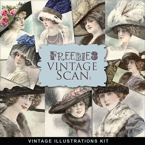 Scrap-kit - Vintage Woman Illustrations - 10 JPG Images