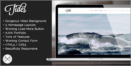 ThemeForest - Tides - Fullscreen Video Single Page Template - RIP