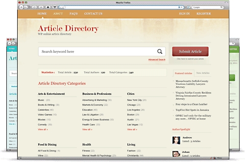 Templatic - Article Directory v1.1.2 - WordPress Theme