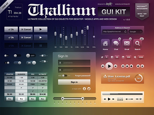 PSD Web Design - Thallium GUI Kit