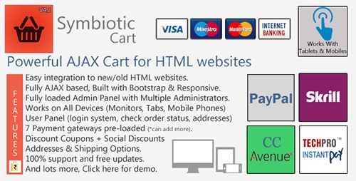 CodeCanyon - AJAX Cart for HTML websites with Orders & Invoices v4.2