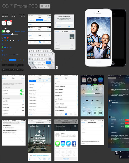 iOS7 GUI PSD Template