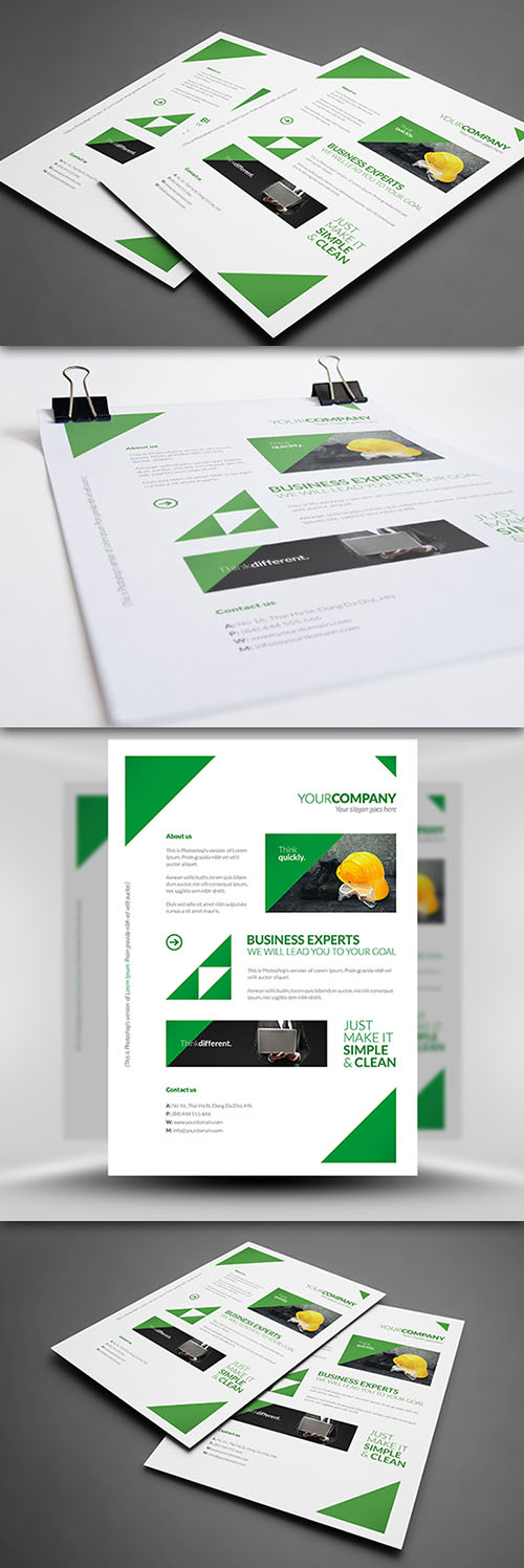 Clean Corporate A4 Flyer/Poster PSD Template