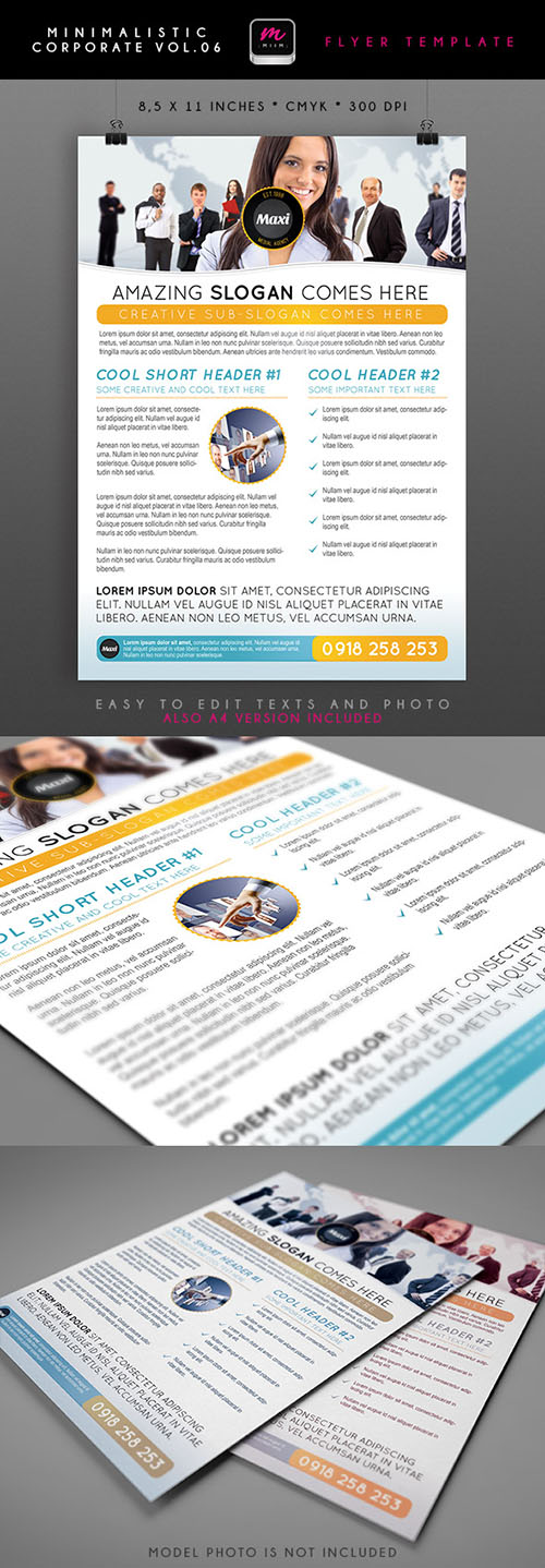 Financial Solutions Minimalistic Corporate Flyer/Poster PSD Template #5