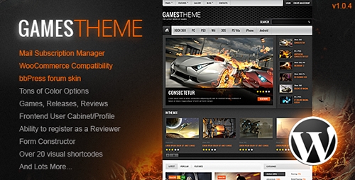 ThemeForest - GamesTheme v1.0.4 - Premium WordPress Theme