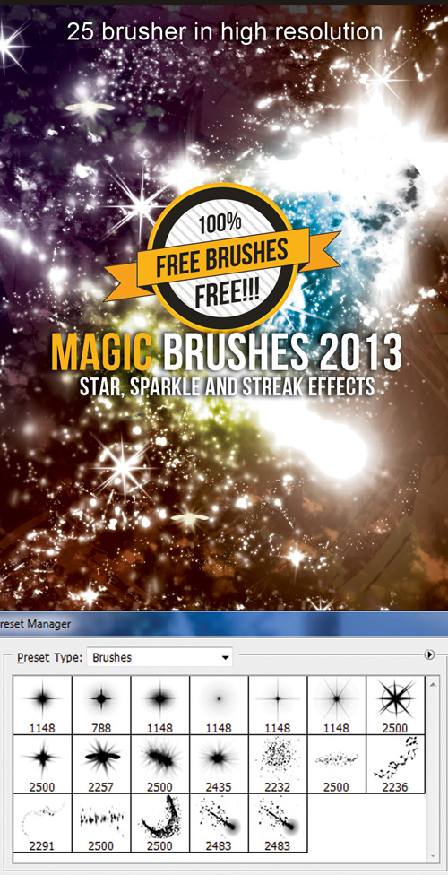 Photoshop Brushes - Star, Sparkle and Streak effects