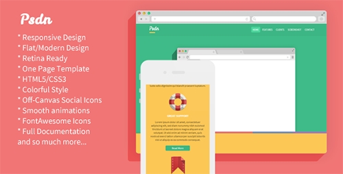ThemeForest - Psdn - Colorful Responsive Landing Page - RIP