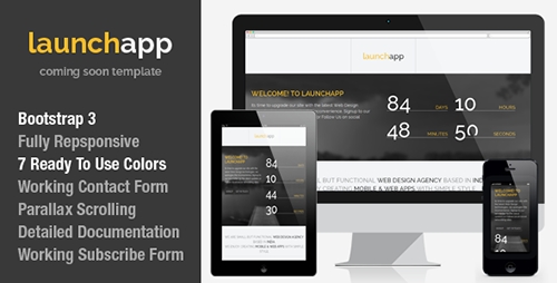 ThemeForest - LaunchAPP | Bootstrap 3 Coming Soon Template - RIP