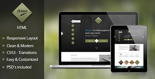ThemeForest - Artoon - One Page HTML Template - RIP