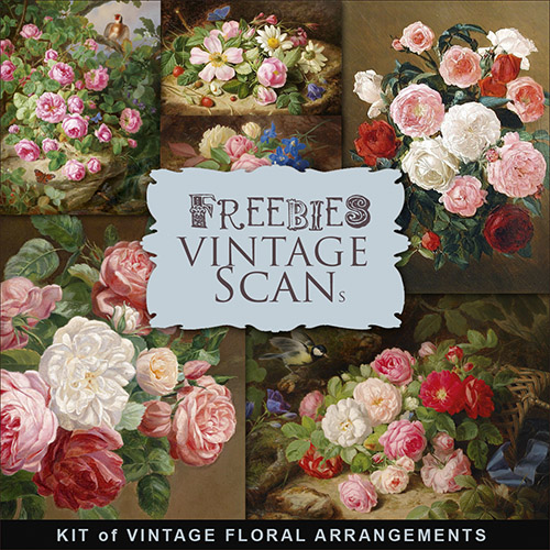 Scrap-kit - Vintage Illustrations - Floral Arrangements