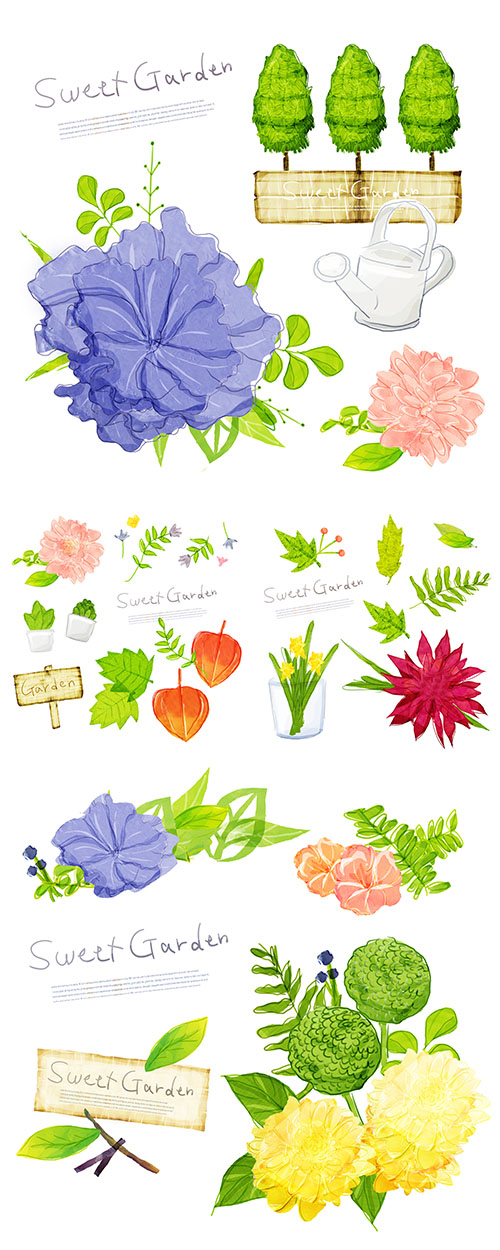 PSD Sources - Painted Sweet Garden Images