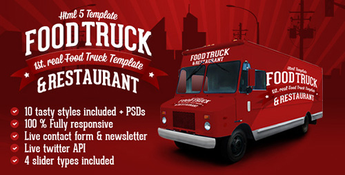 ThemeForest - Food Truck & Restaurant 10 Styles - HTML5 Template - RIP