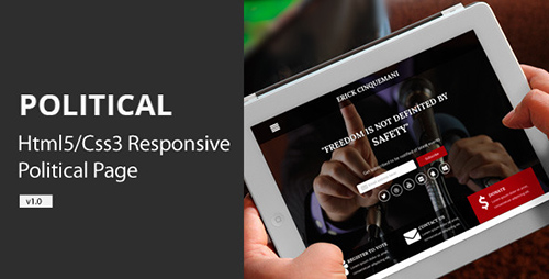 ThemeForest - Politician - Html5/Css3 Responsive Political Page - RIP