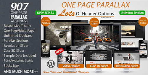 ThemeForest - 907 v3.0.4 - Responsive WP One Page Parallax