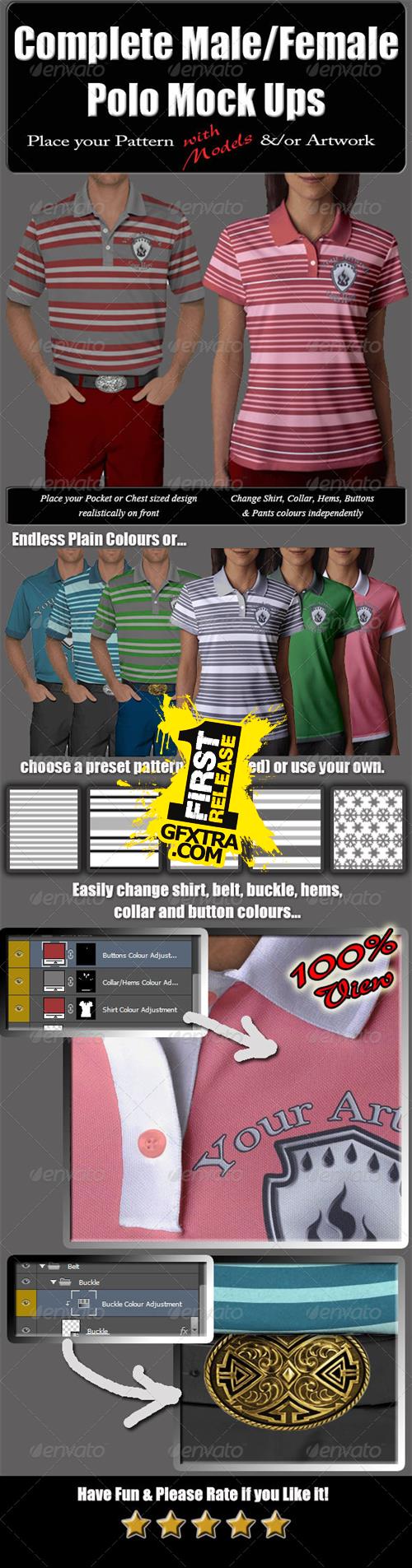 GraphicRiver - Complete Male & Female Polo with Model Mock-Up