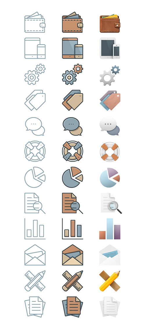 36 AI & PNG Web Icons - Business Perfected In Three Unique Styles And Sizes