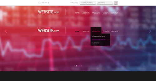PSD Web Design - Menu header with login
